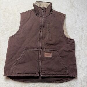 Forge Workwear Boys Brown Sherpa Lined Canvas Vest Small Country Farmer Western